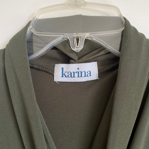 Olive Green Wrap Dress from Karina - Picture 3 of 5